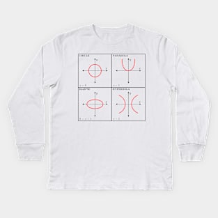 Conic Sections (Black) Kids Long Sleeve T-Shirt